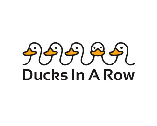 Ducks in a row, vector illust