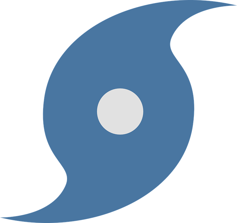 Blue Hurricane Weather Symbol
