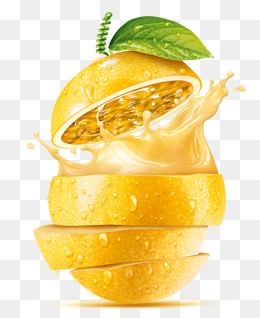 Sliced lemon juice splash eff