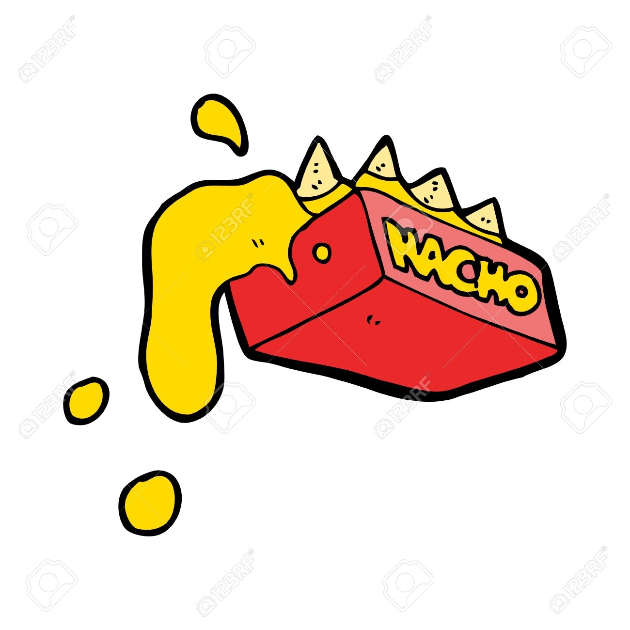 nachos: cartoon box of nachos