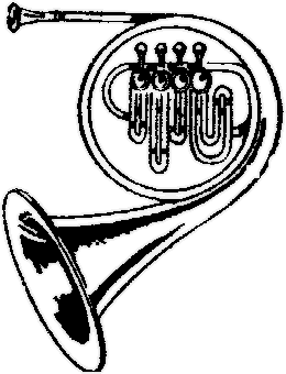 French Horn PNG Black And White - 151200