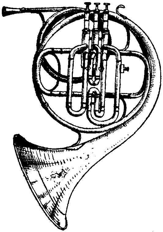 French Horn PNG Black And White - 151199
