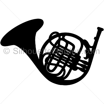 French Horn PNG Black And White - 151201