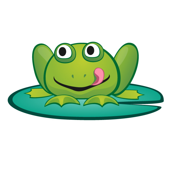 Frog lily pad clipart