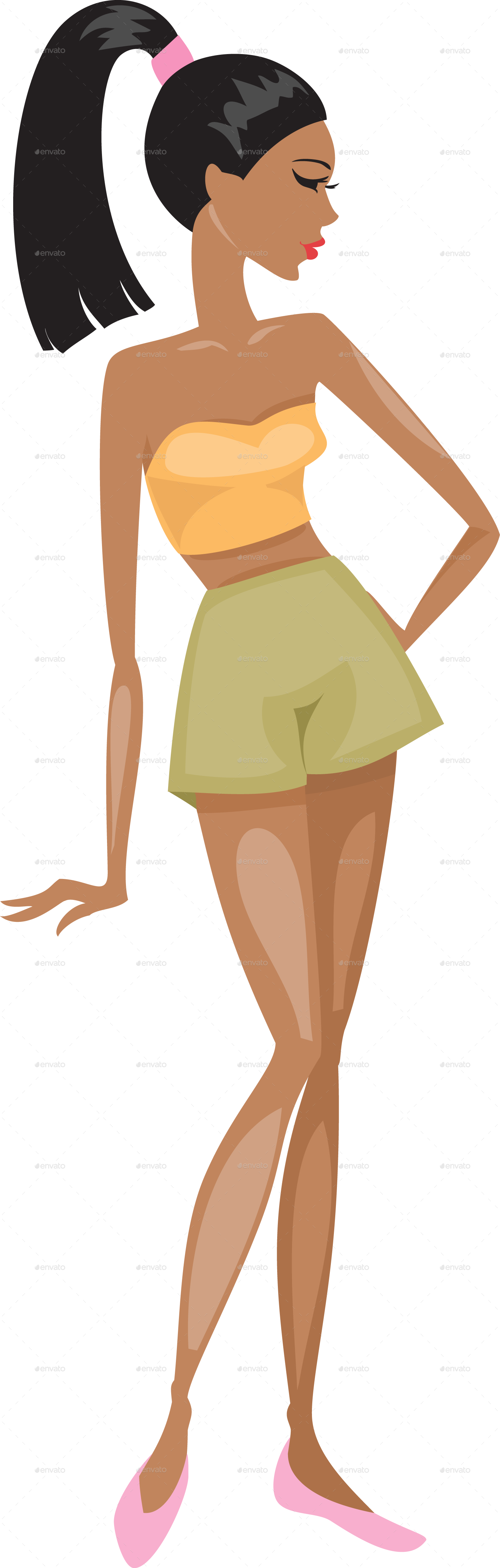 Girl In Summer Clothes PNG - 164554
