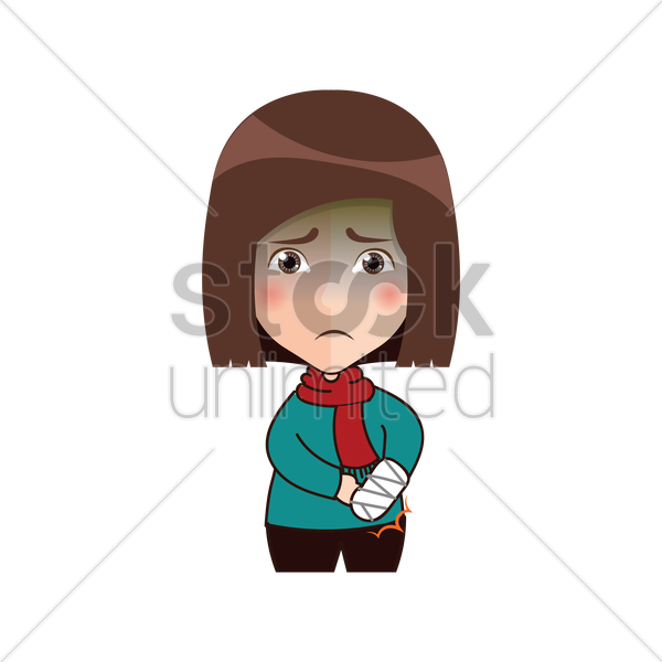 Girl With Broken Arm PNG-Plus