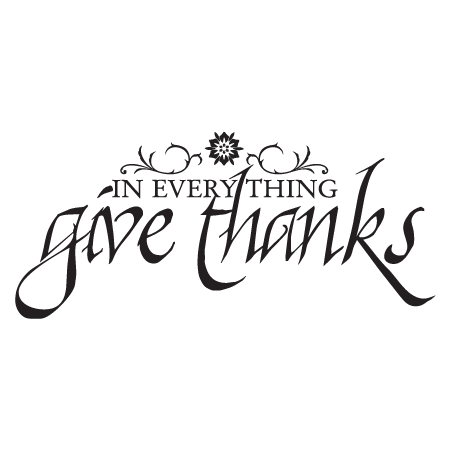 Give Thanks PNG Black And White - 155522