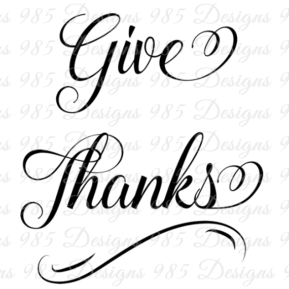 Give Thanks PNG Black And White - 155531