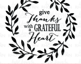 Give Thanks PNG Black And White - 155538