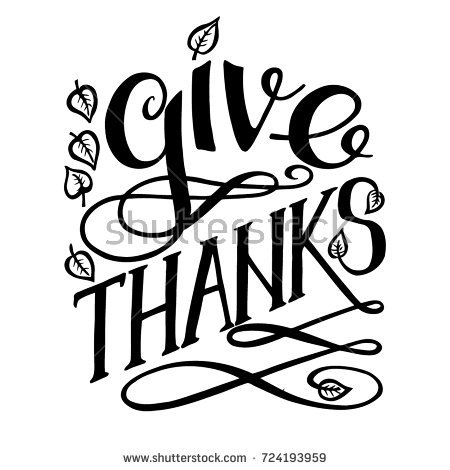Give Thanks PNG Black And White - 155523