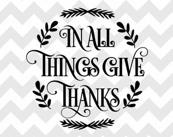 Give Thanks PNG Black And White - 155528