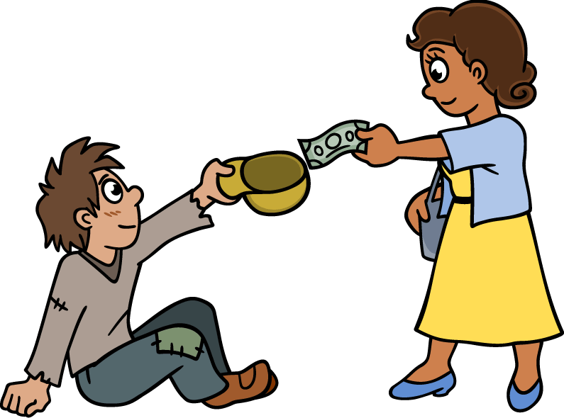 giving food to the poor clipa