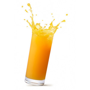 glass of splashing orange jui