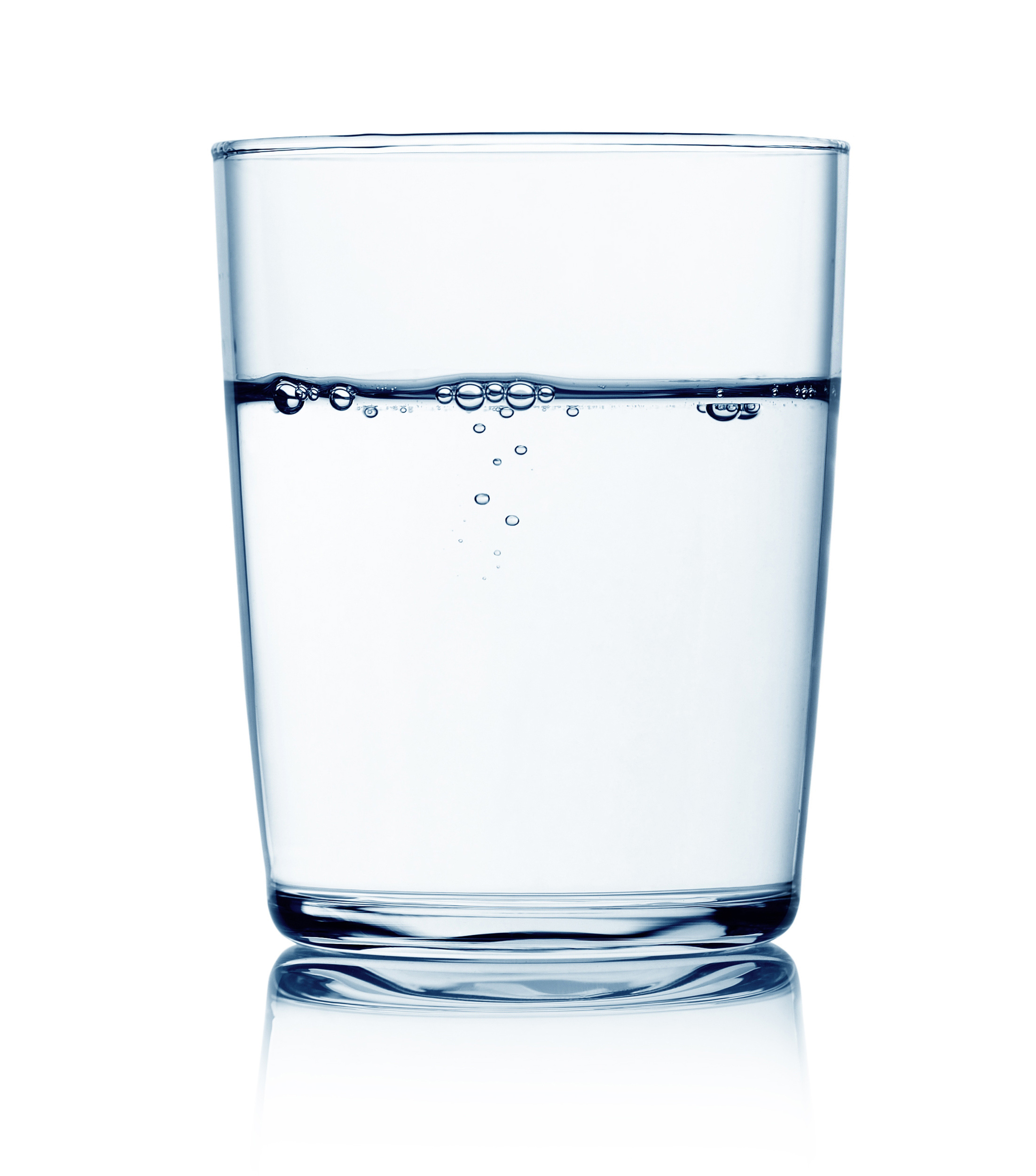 blue transparent water glass 