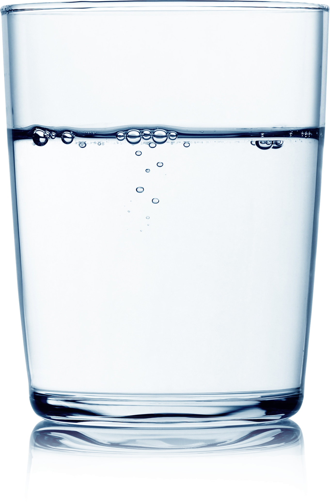 blue transparent water glass 