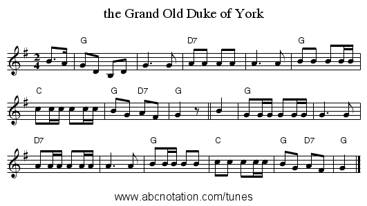 Grand Old Duke of York,The (B
