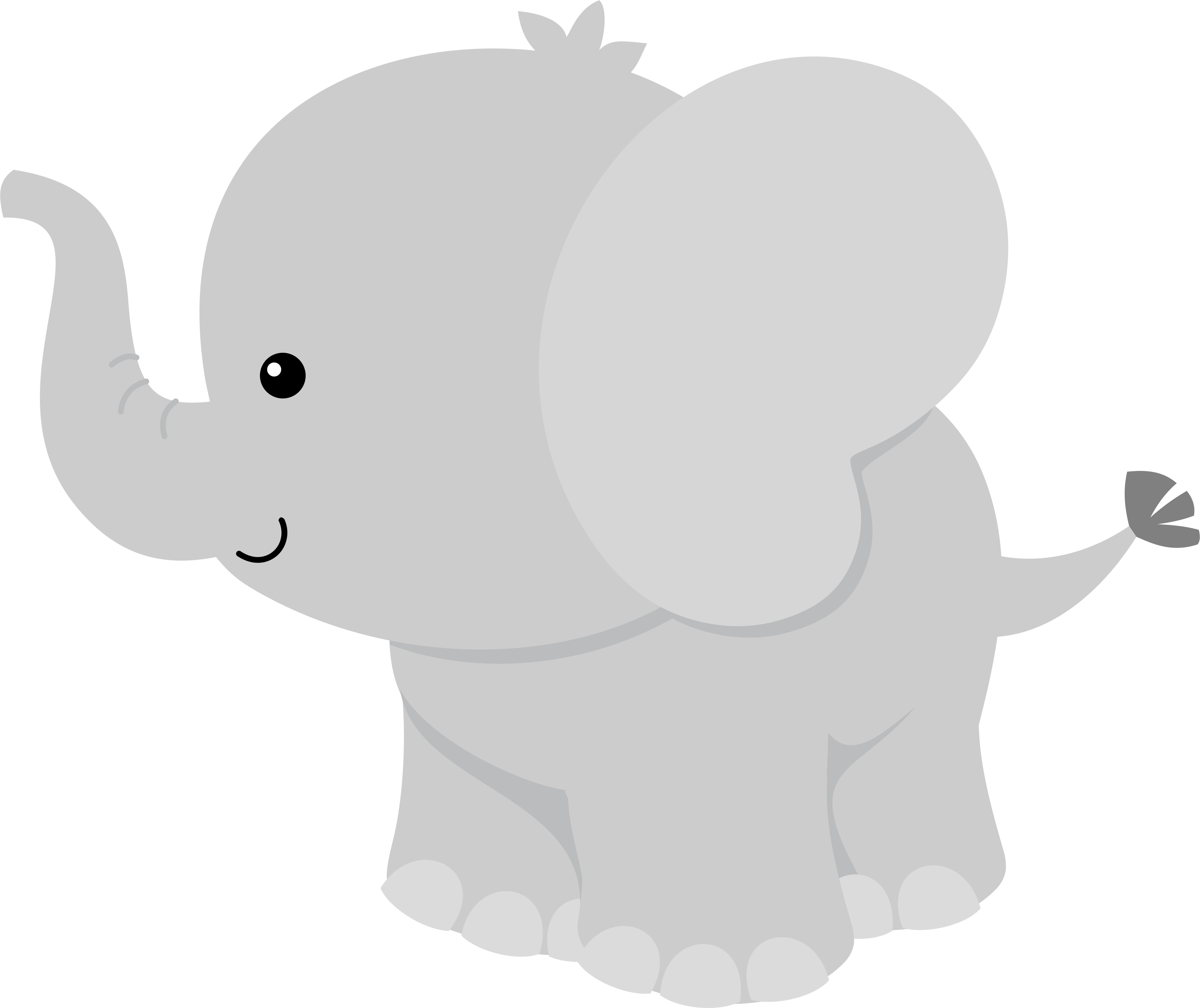 Gray Elephant Clipart, Baby B