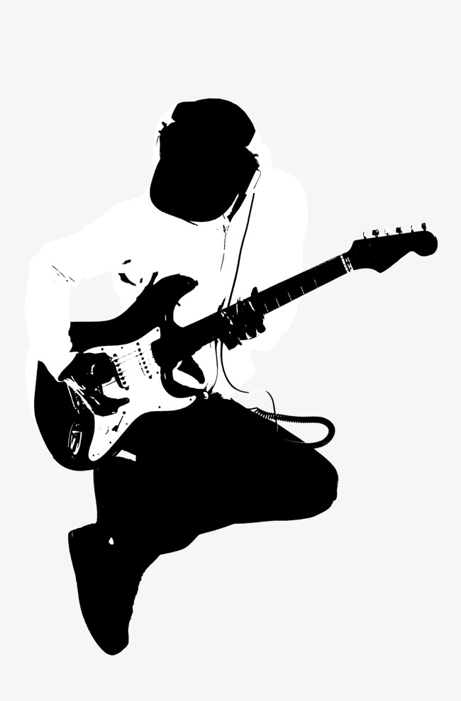 Guitare PNG Noir Et Blanc - 170681