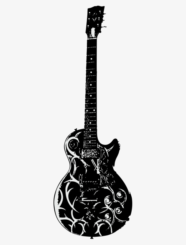 Guitare PNG Noir Et Blanc - 170679