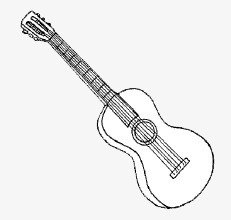 Guitare PNG Noir Et Blanc - 170678
