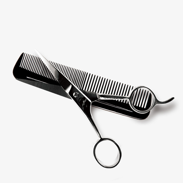 black hair salon scissors and