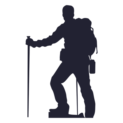 Hiking man silhouette png