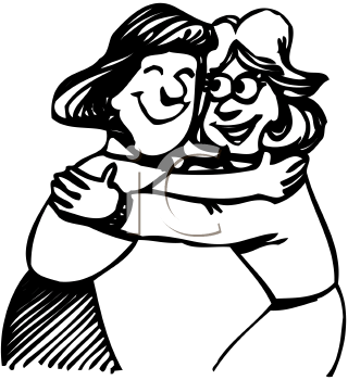 Hugs PNG Black And White - 145043