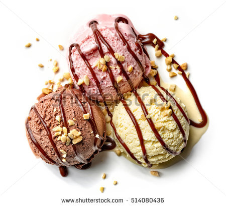 various ice cream balls with 
