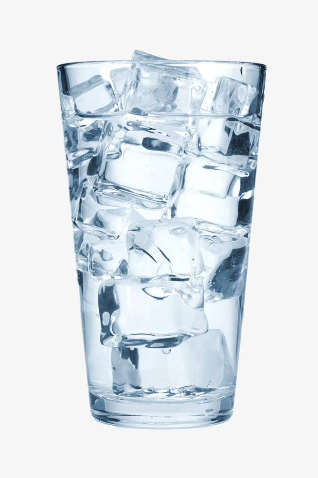 Ice cube in glass of water, S