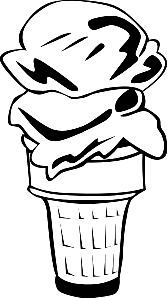 ice cream clipart black and w