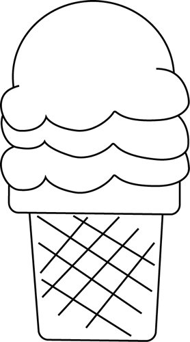 Icecream Cone PNG Black And White - 150292