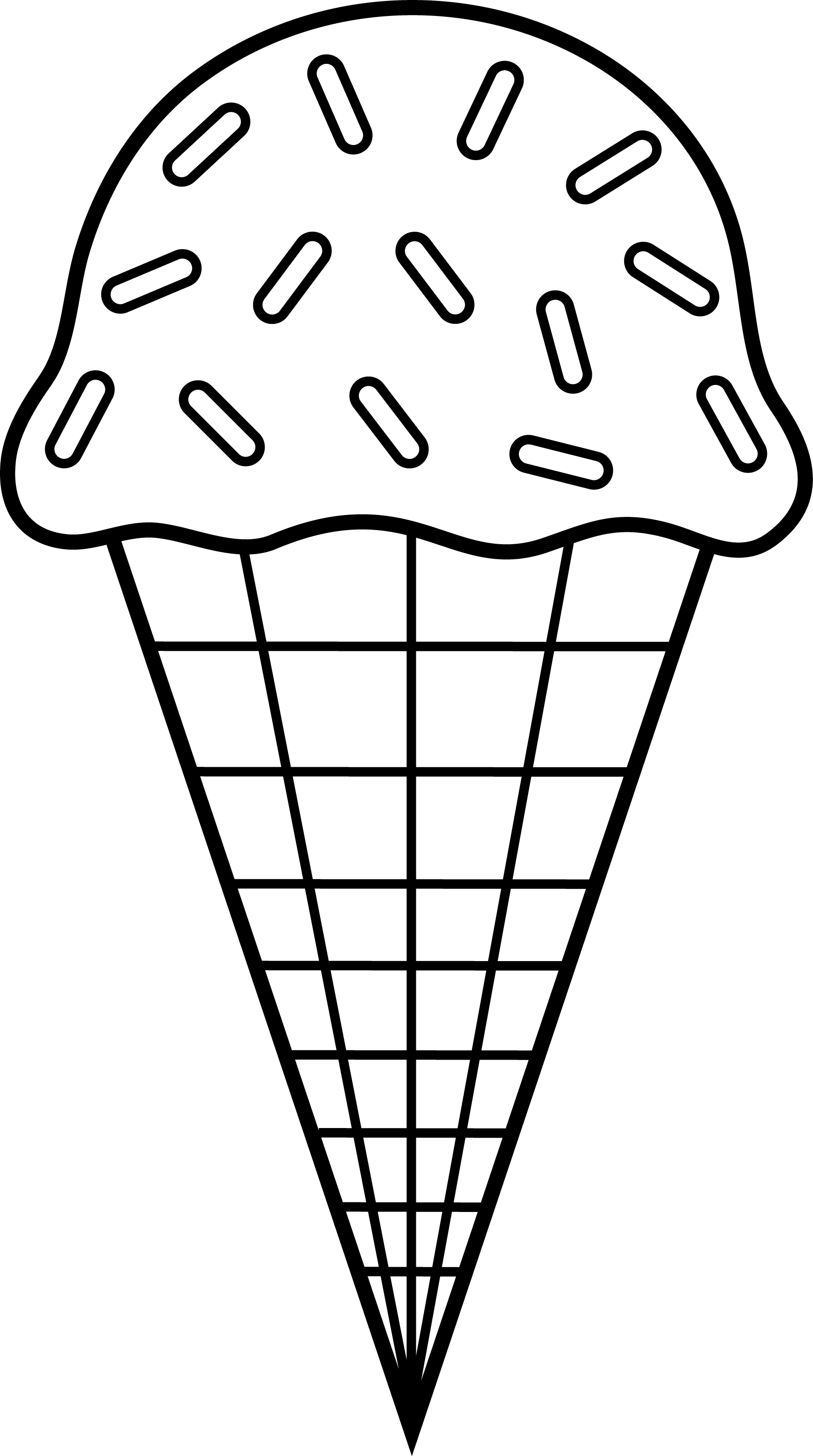 Icecream Cone PNG Black And White - 150288