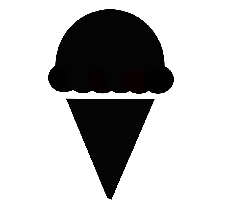 Icecream Cone PNG Black And White - 150296