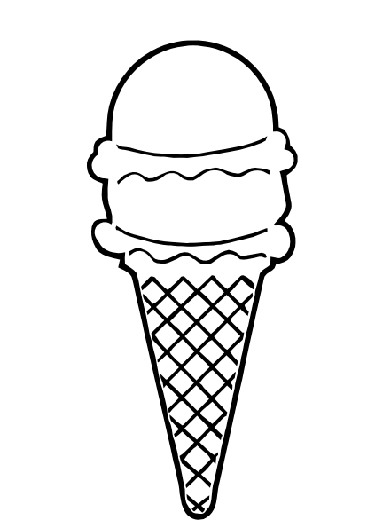 Icecream Cone PNG Black And White - 150281