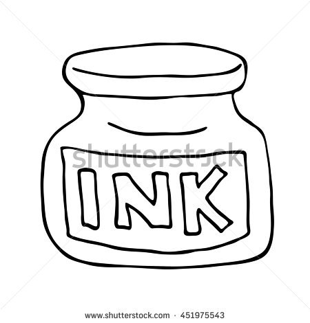 Ink Pot PNG Black And White - 147440