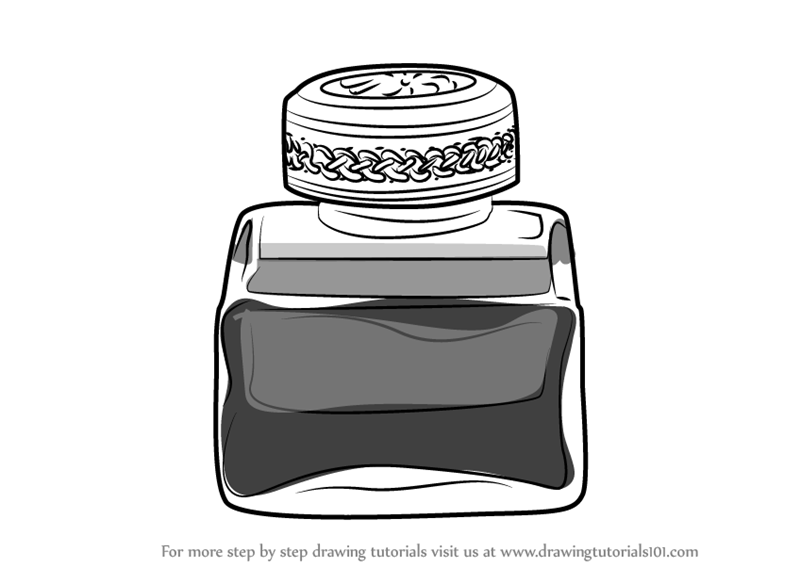Ink Pot PNG Black And White - 147451