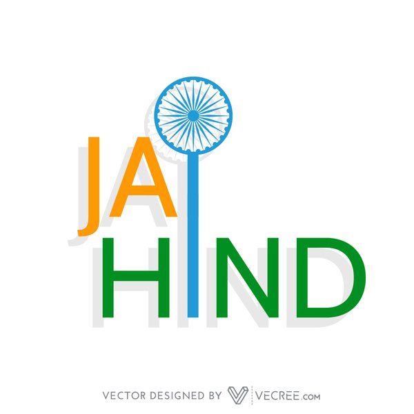 Jai Hind Text in Style of Ind