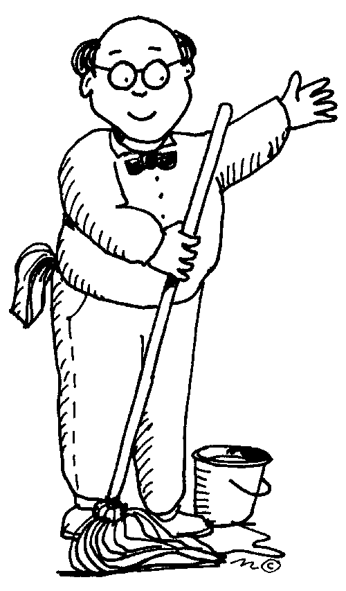 Janitor PNG Black And White-P