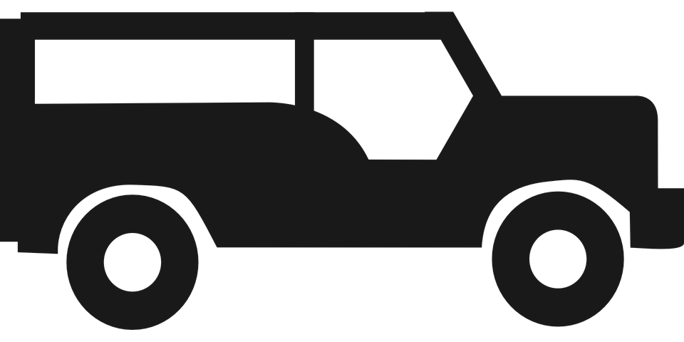 Jeep, Silhouette, Symbol, Bla