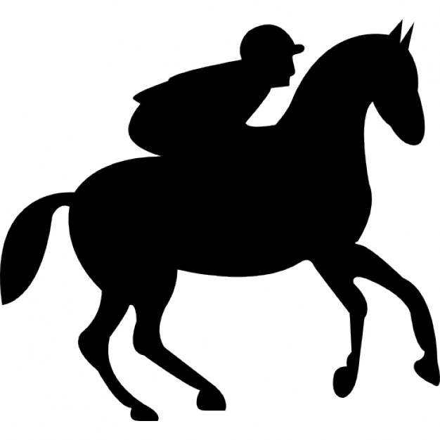 Jumping horse with jockey sil
