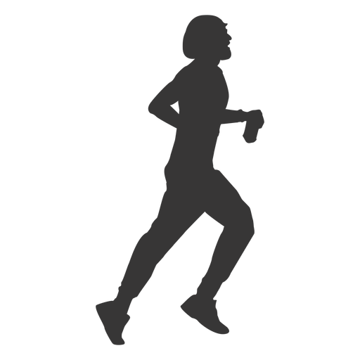 Girl jogging silhouette png