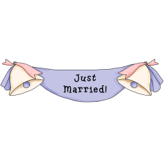 just married banner vector gr