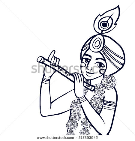 Krishna Flute PNG Black And White - 43742