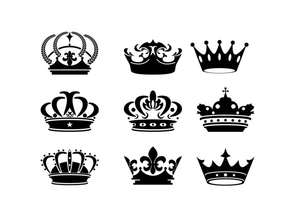 Krone, Royal, Schwarz, Silhou