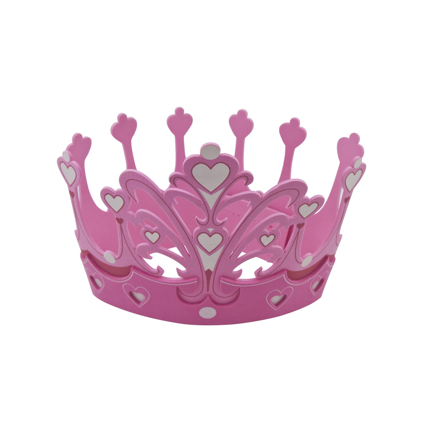 silberne Krone mit rosa Blüm