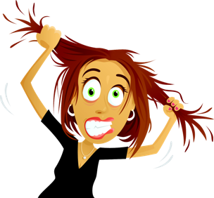 Lady Pulling Her Hair Out PNG