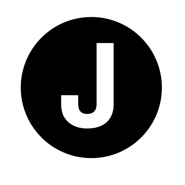 Wooden letter J, black