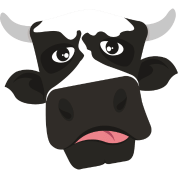 Lustige Kuh mit langer Zunge 