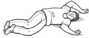 Illustration of man laying on