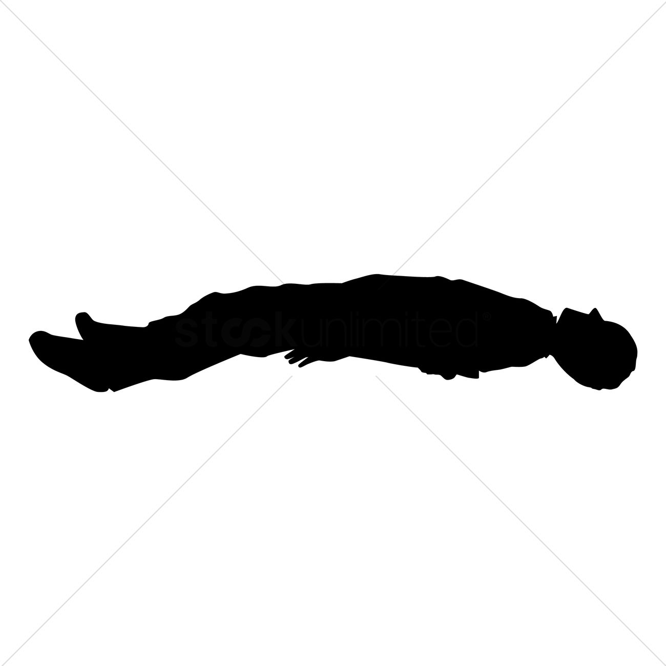 Silhouette of a man lying dow